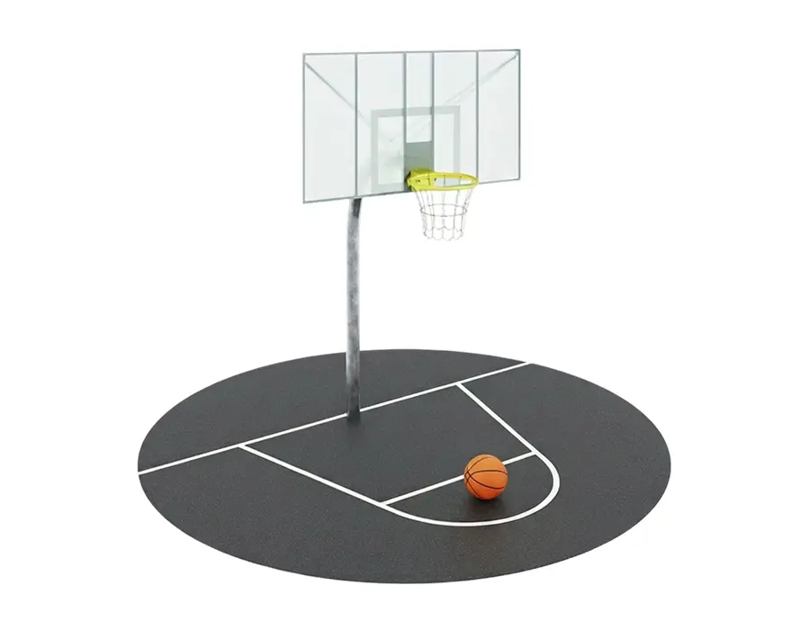 Площадка для активных игр с баскетбольной стойкой